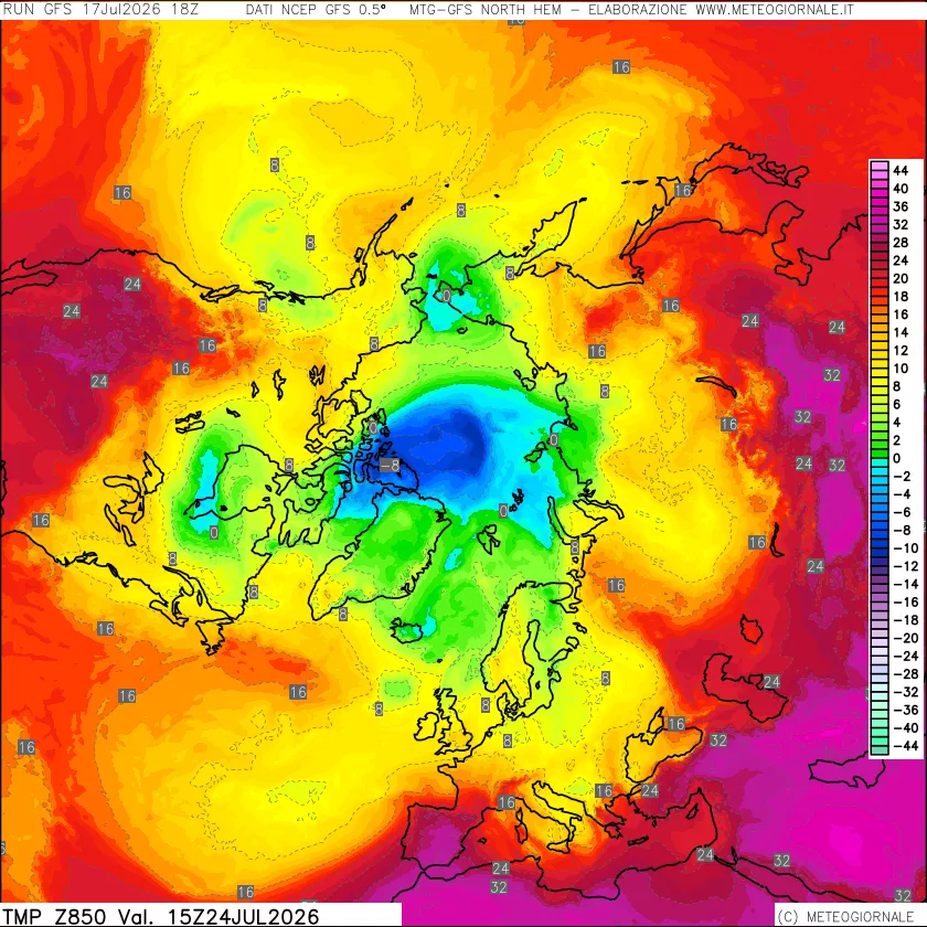 mappa Temperatura a 850 hPa