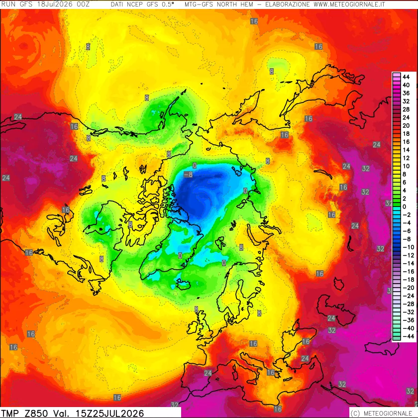 mappa Temperatura a 850 hPa