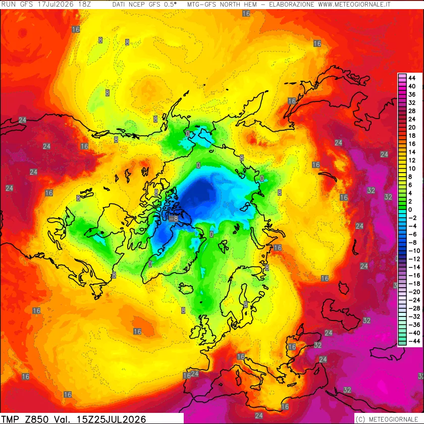 mappa Temperatura a 850 hPa