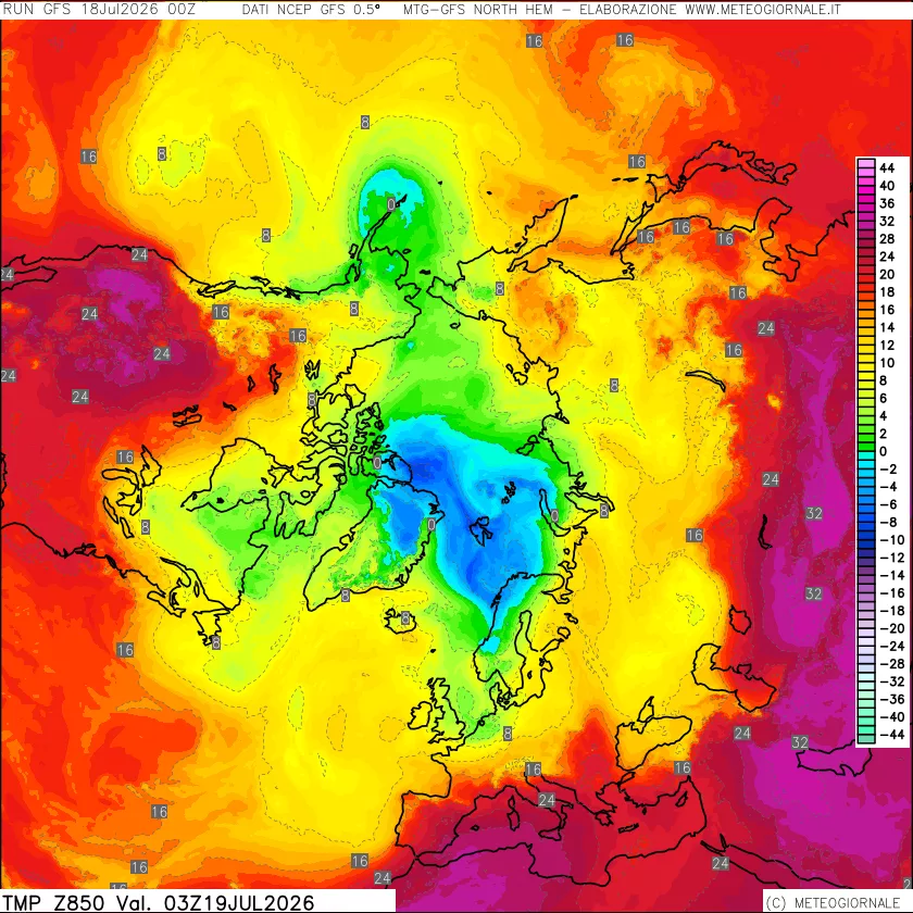 mappa Temperatura a 850 hPa