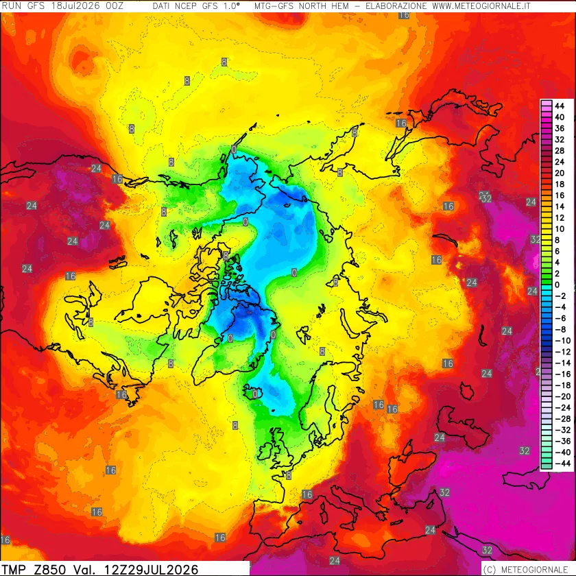 mappa Temperatura a 850 hPa