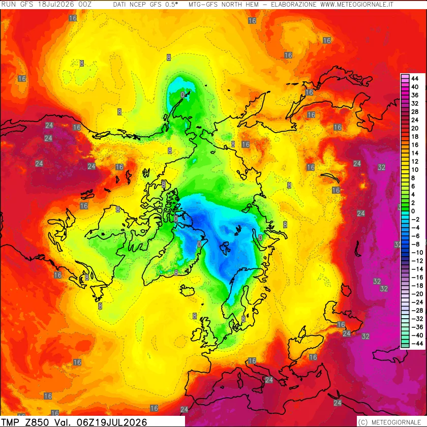 mappa Temperatura a 850 hPa