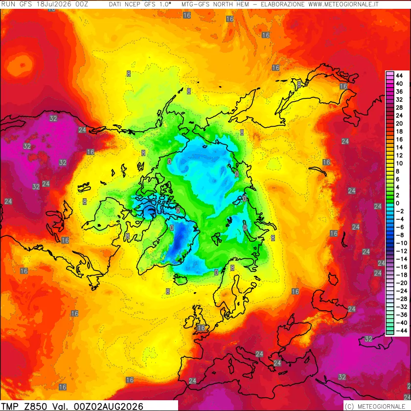 mappa Temperatura a 850 hPa