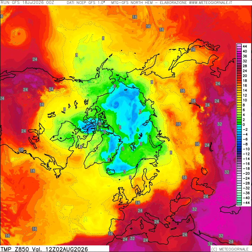 mappa Temperatura a 850 hPa
