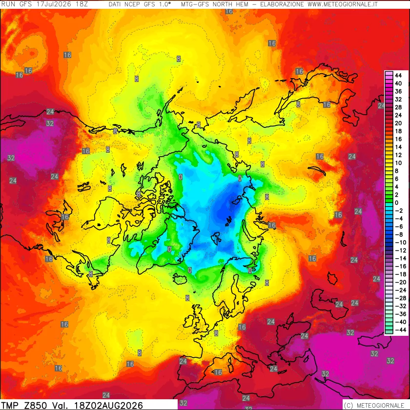 mappa Temperatura a 850 hPa