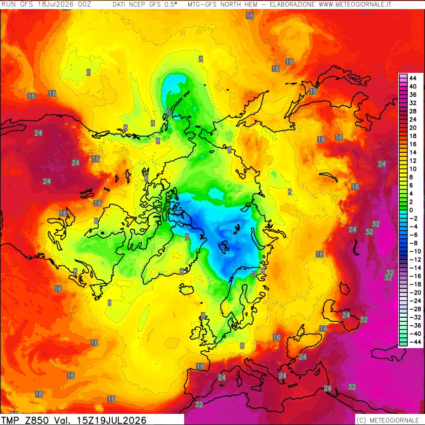 mappa Temperatura a 850 hPa