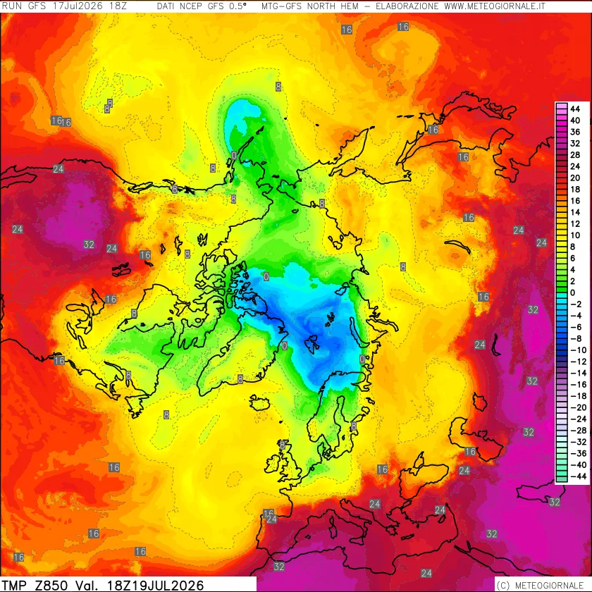 mappa Temperatura a 850 hPa