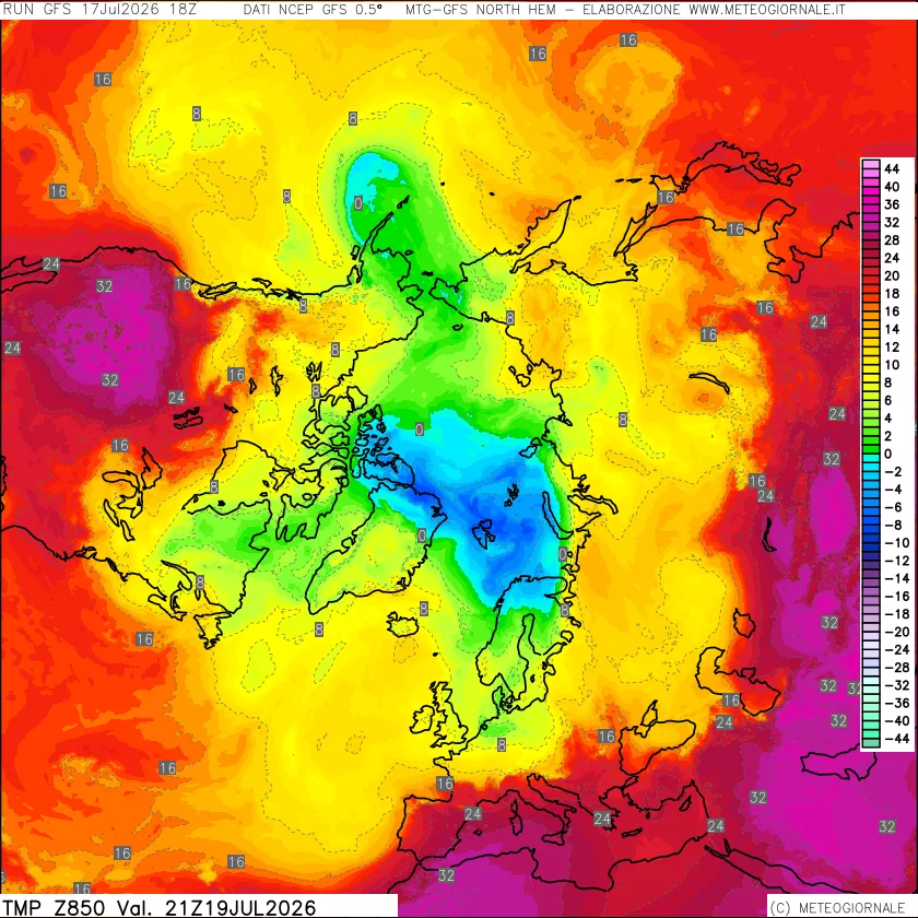 mappa Temperatura a 850 hPa