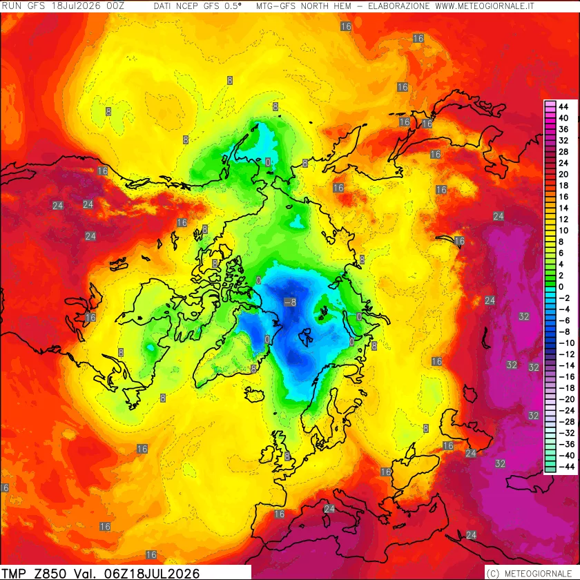 mappa Temperatura a 850 hPa
