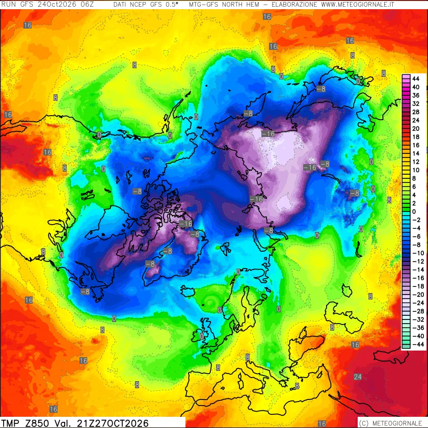mappa Temperatura a 850 hPa