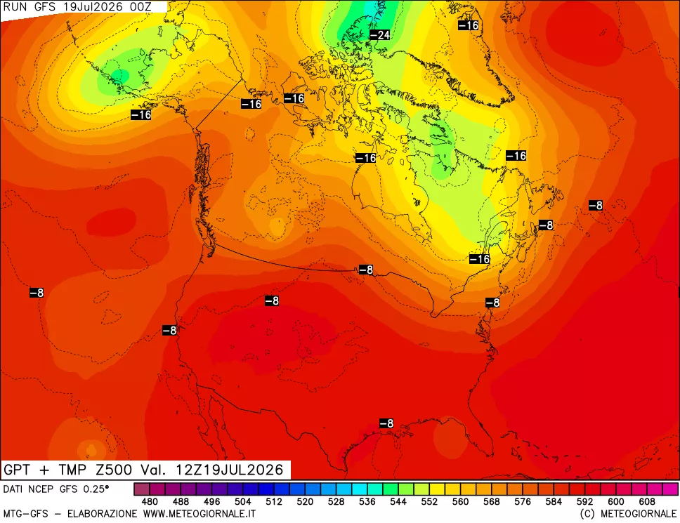 mappa 500 hPa GPT + Temp