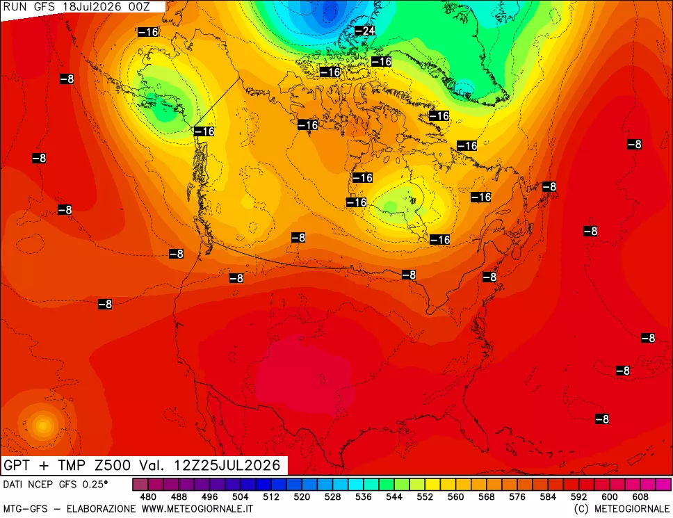 mappa 500 hPa GPT + Temp
