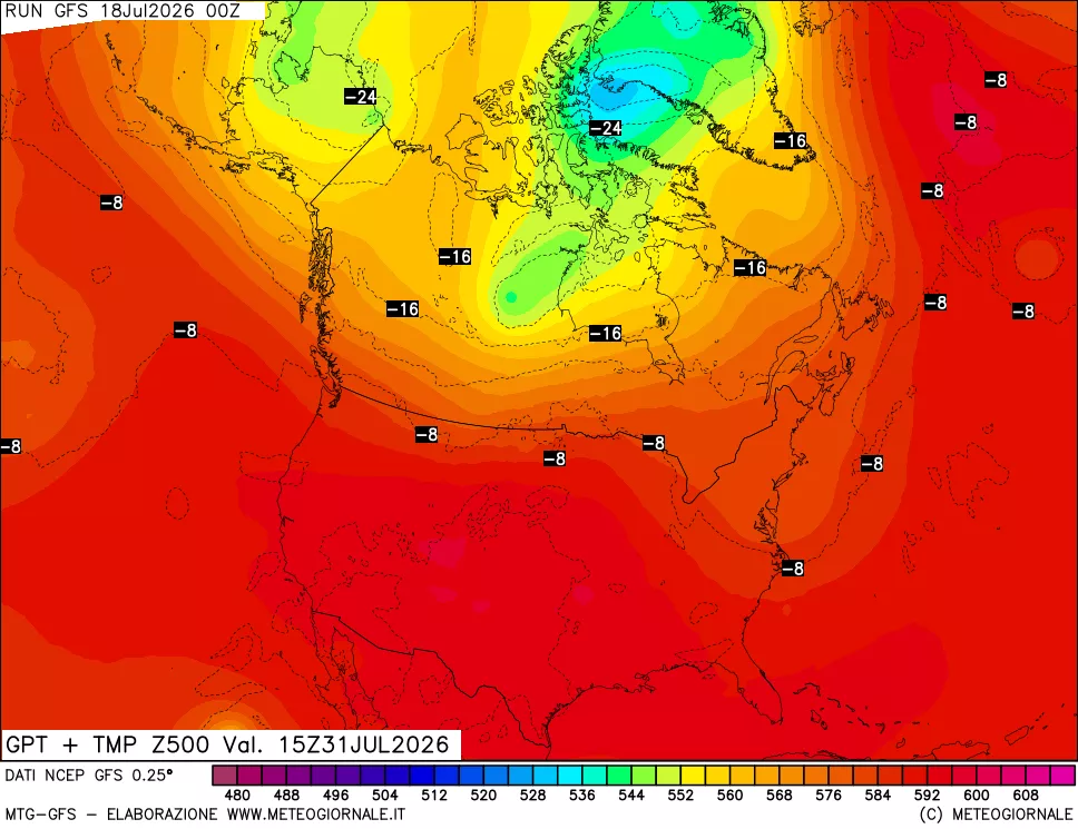 mappa 500 hPa GPT + Temp