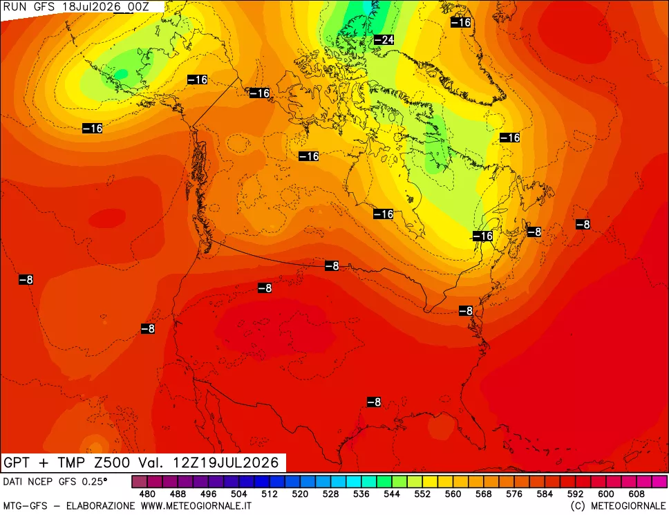 mappa 500 hPa GPT + Temp