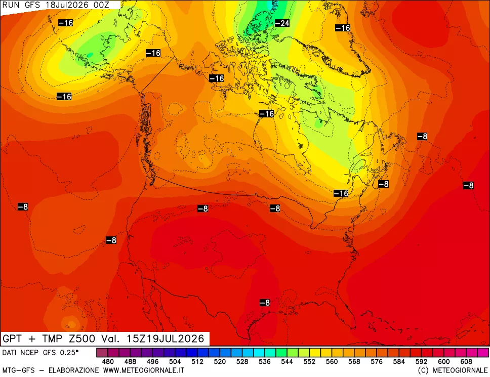 mappa 500 hPa GPT + Temp