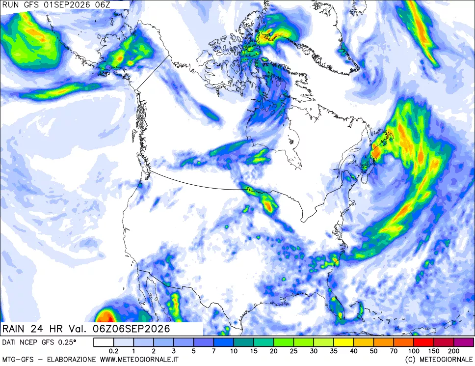 mappa Precipitazioni 24 ore precedenti