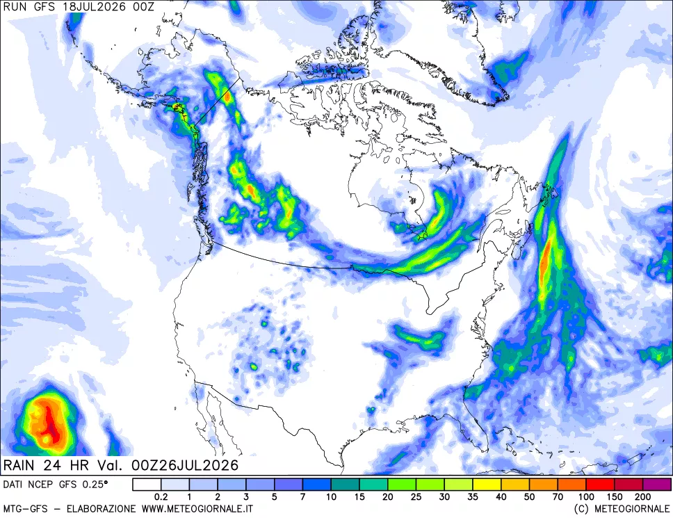 mappa Precipitazioni 24 ore precedenti