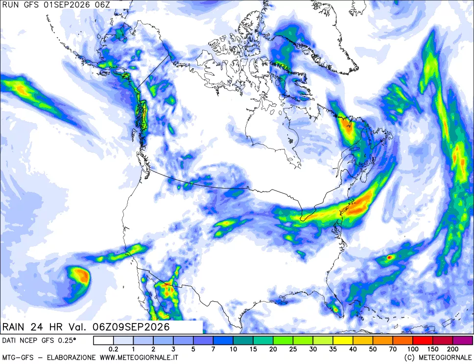 mappa Precipitazioni 24 ore precedenti