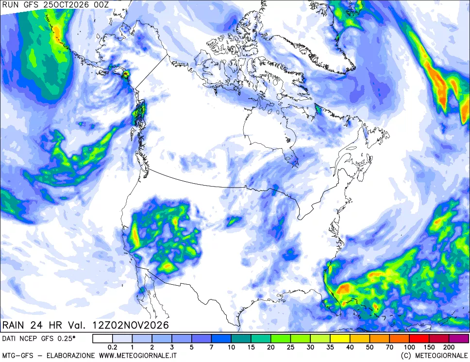 mappa Precipitazioni 24 ore precedenti