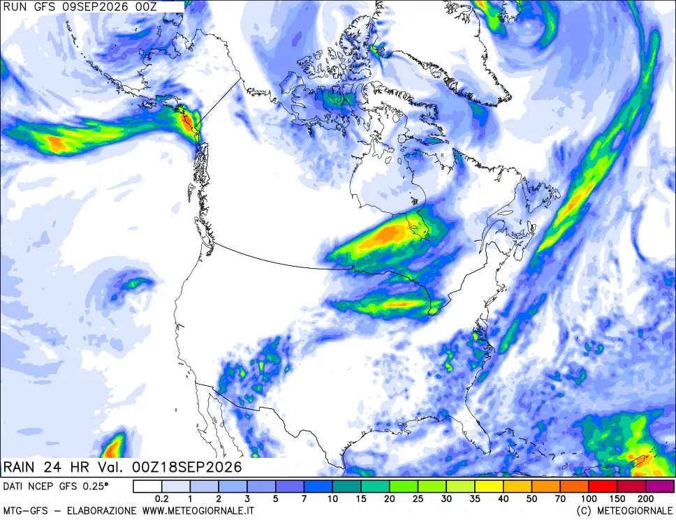 mappa Precipitazioni 24 ore precedenti
