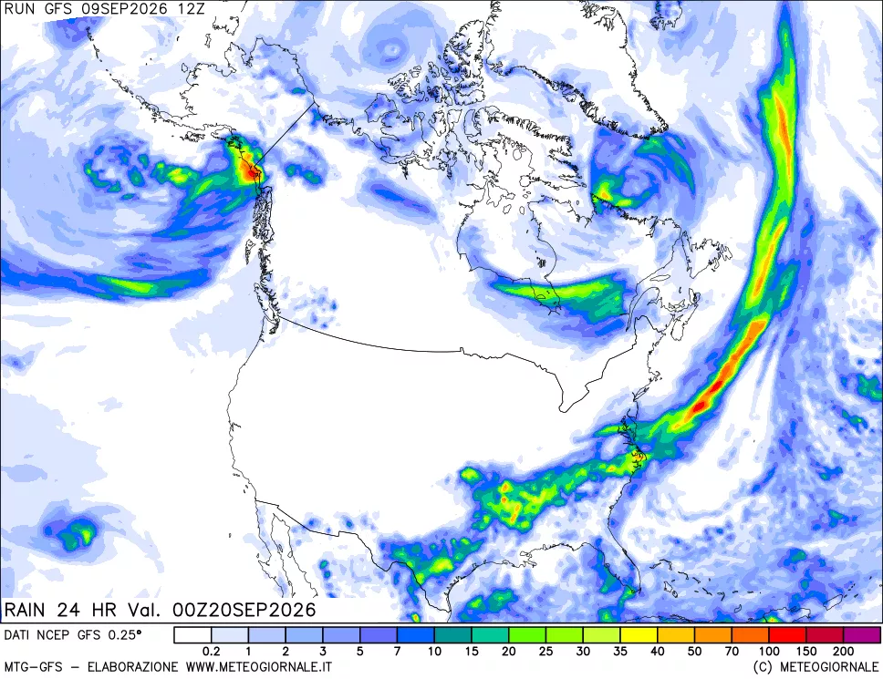 mappa Precipitazioni 24 ore precedenti
