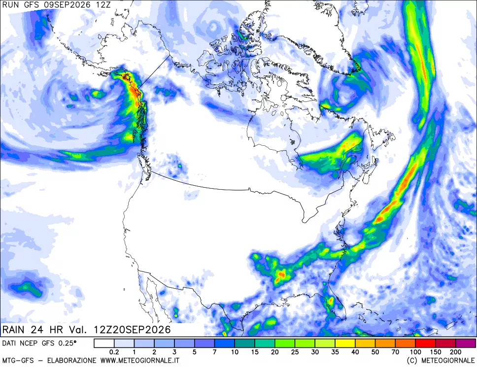 mappa Precipitazioni 24 ore precedenti