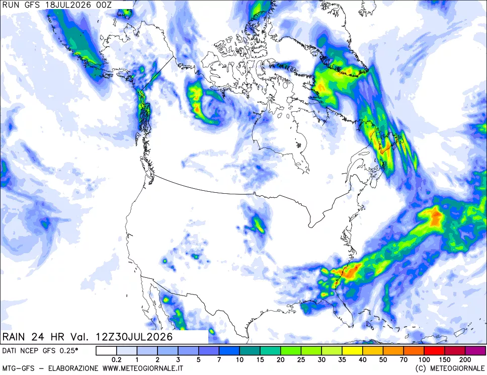 mappa Precipitazioni 24 ore precedenti