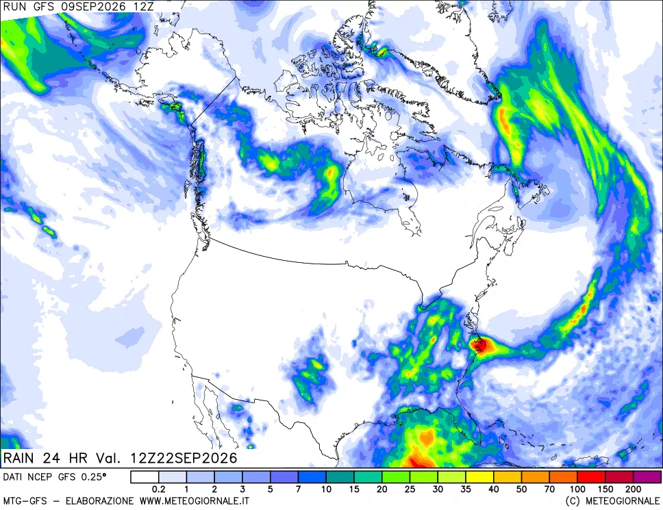 mappa Precipitazioni 24 ore precedenti
