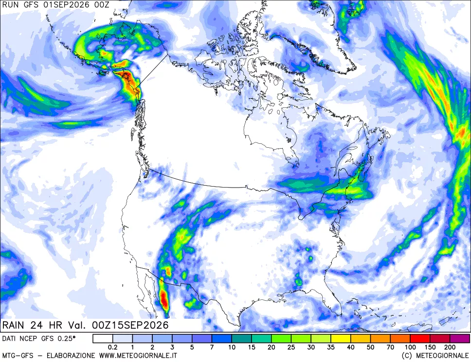 mappa Precipitazioni 24 ore precedenti