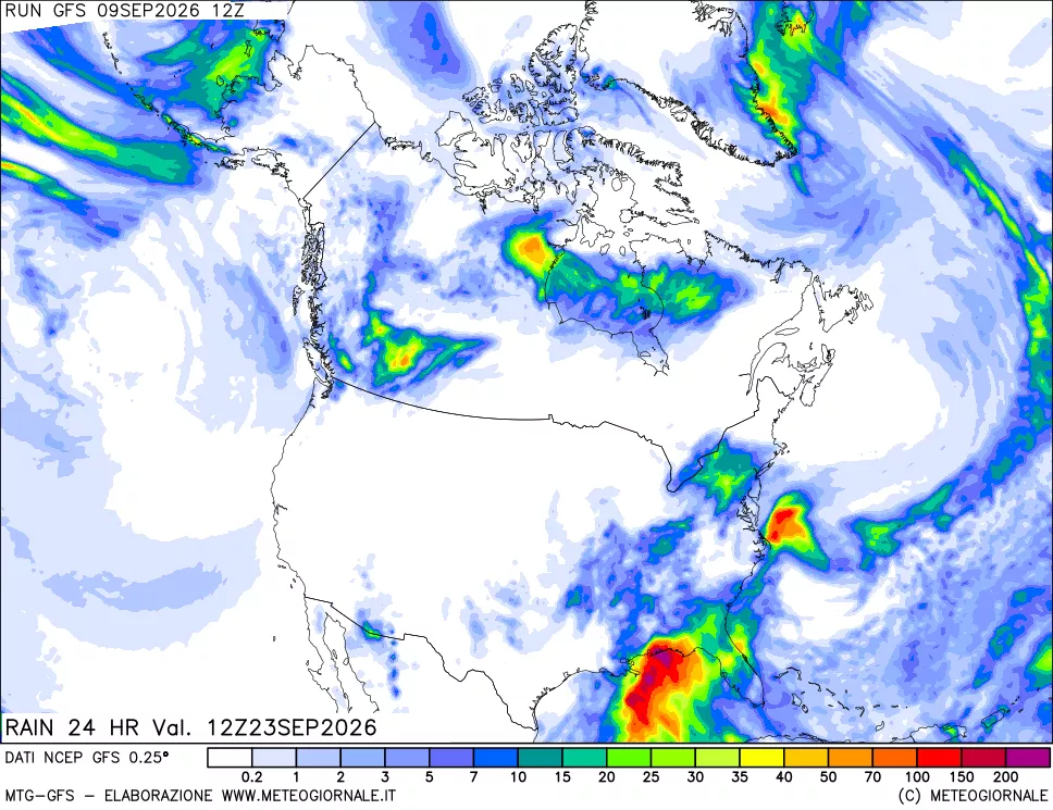 mappa Precipitazioni 24 ore precedenti