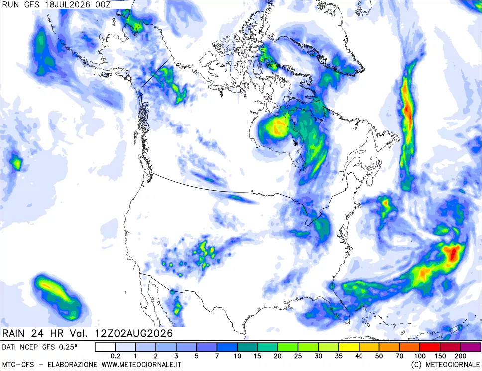 mappa Precipitazioni 24 ore precedenti