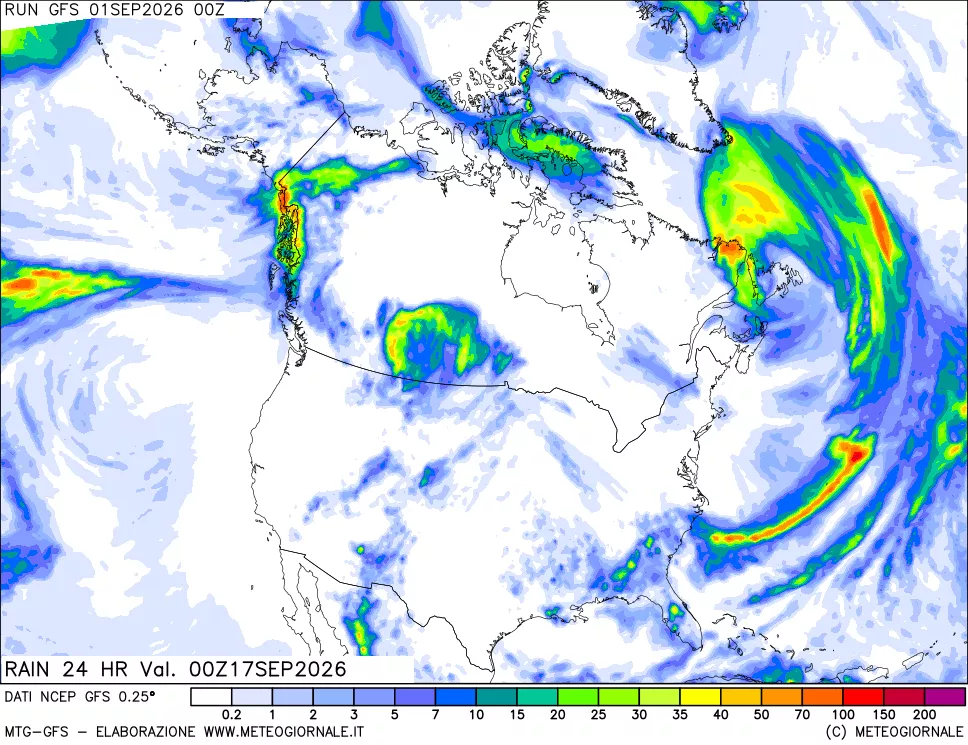 mappa Precipitazioni 24 ore precedenti