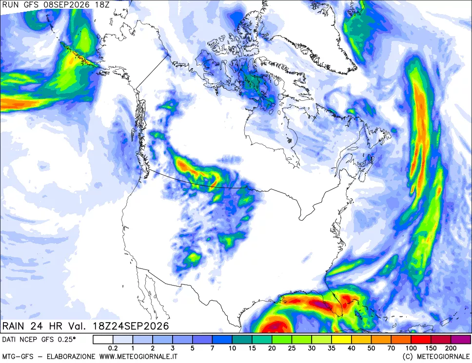 mappa Precipitazioni 24 ore precedenti