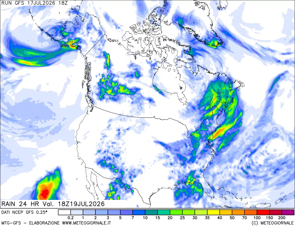 mappa Precipitazioni 24 ore precedenti