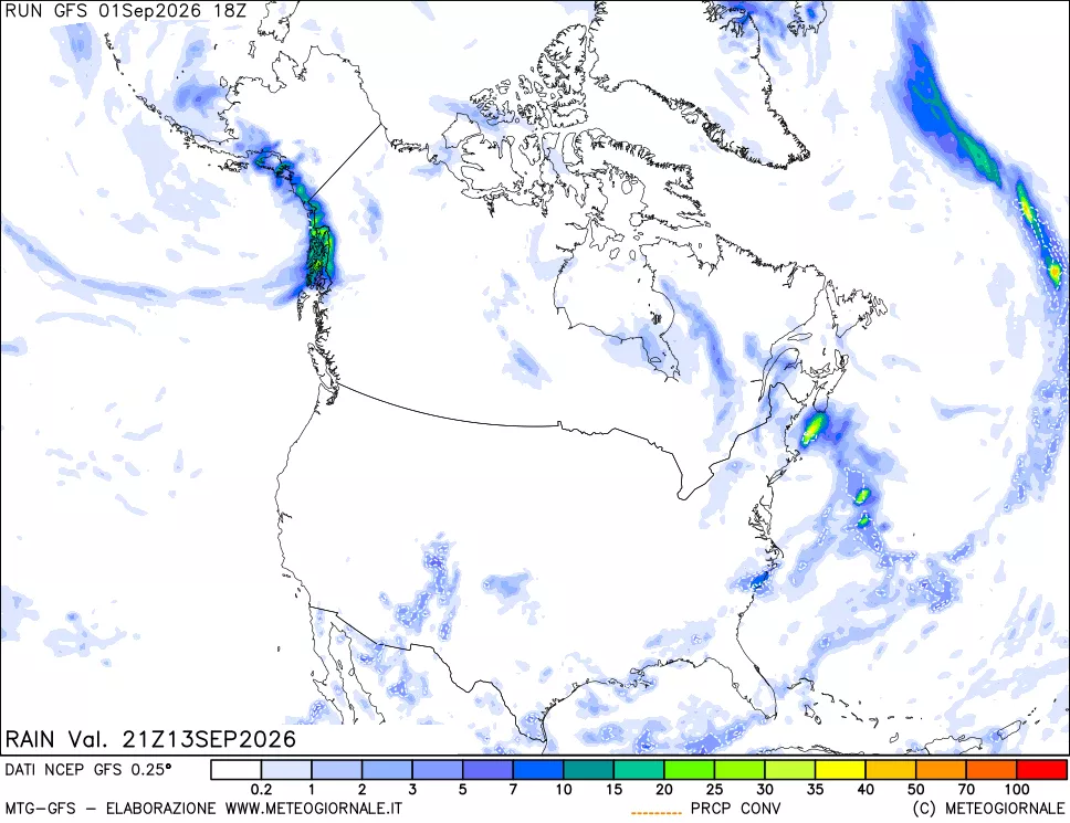 mappa Precipitazioni totali e convettive