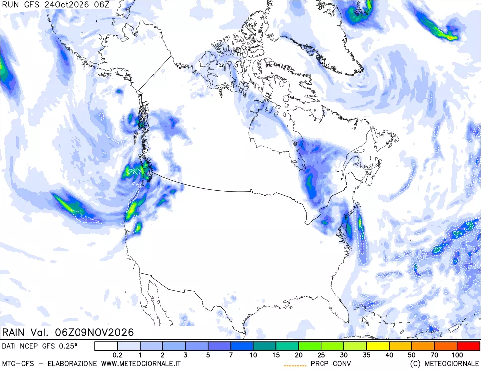 mappa Precipitazioni totali e convettive