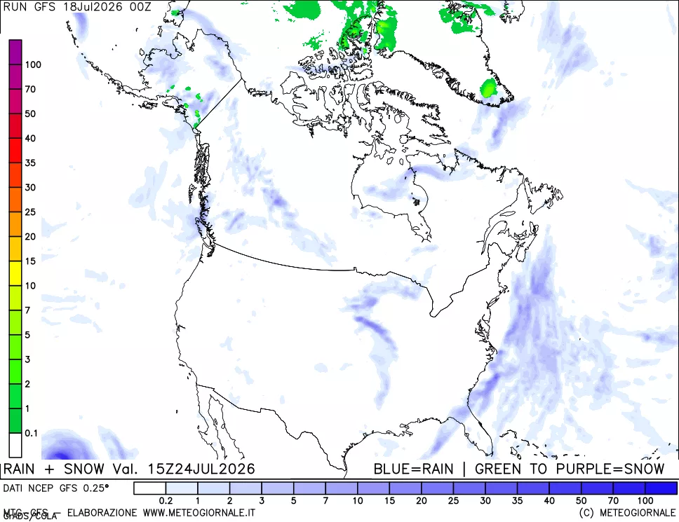 mappa Precipitazioni totali e nevose