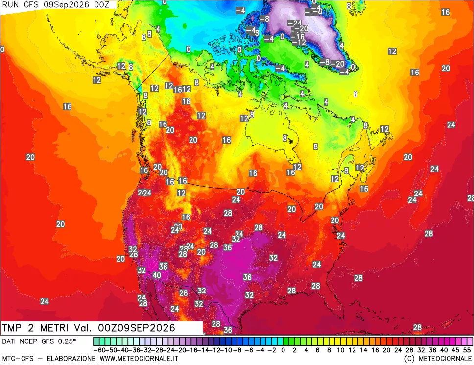 mappa Temp 2 metri