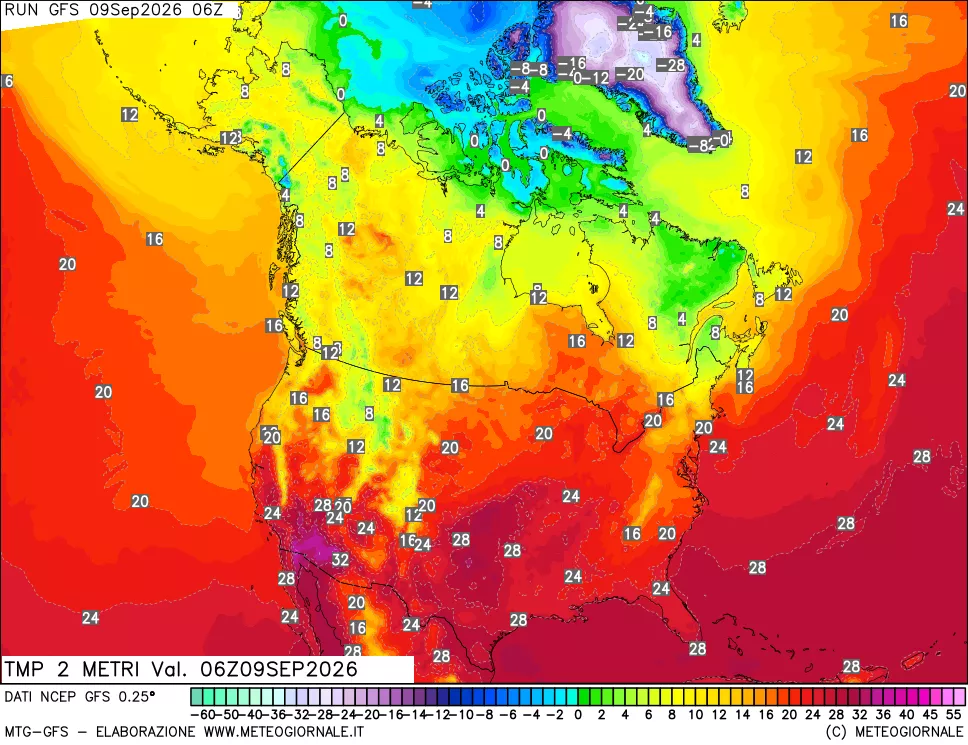 mappa Temp 2 metri