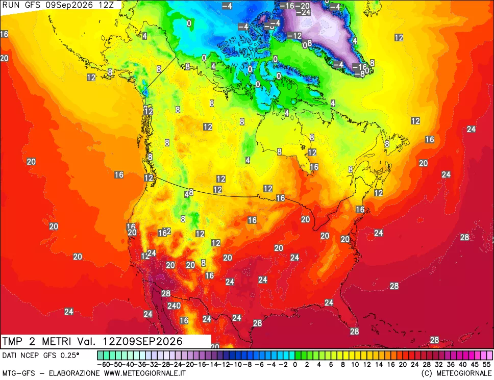 mappa Temp 2 metri