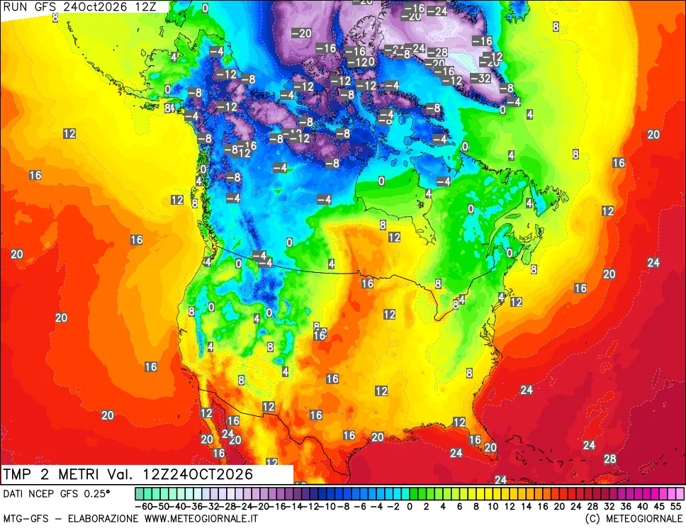 mappa Temp 2 metri