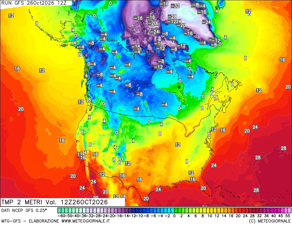 mappa Temp 2 metri