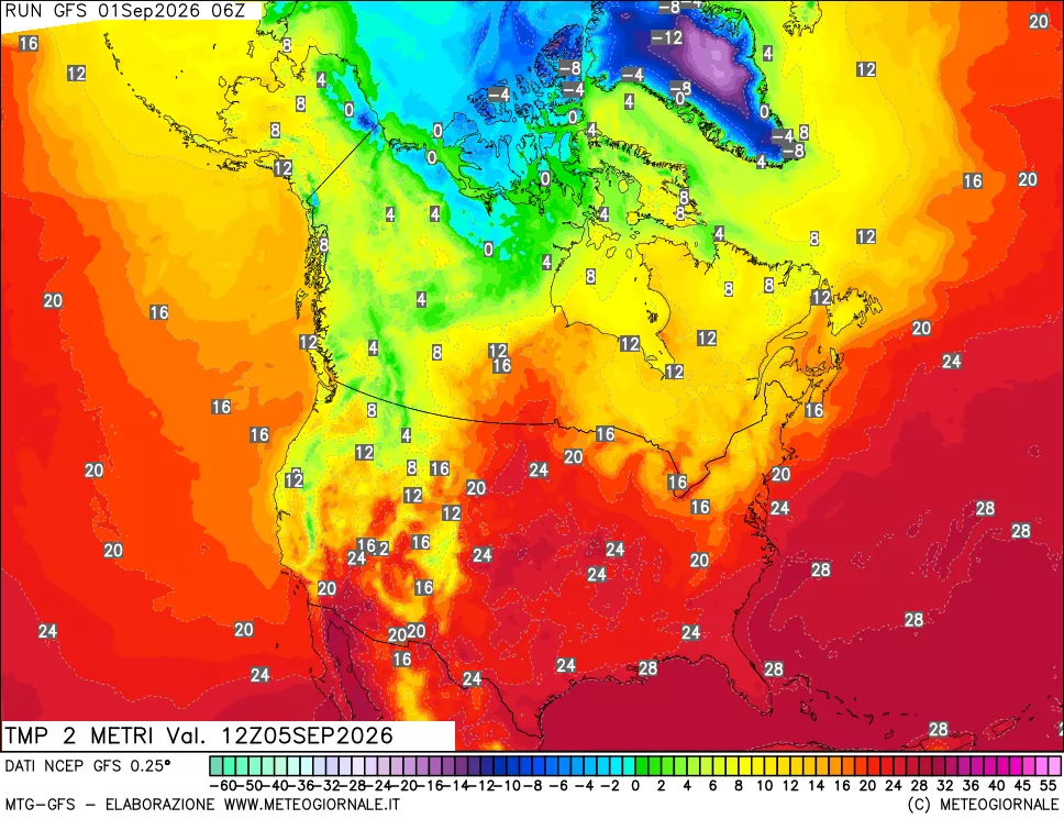 mappa Temp 2 metri