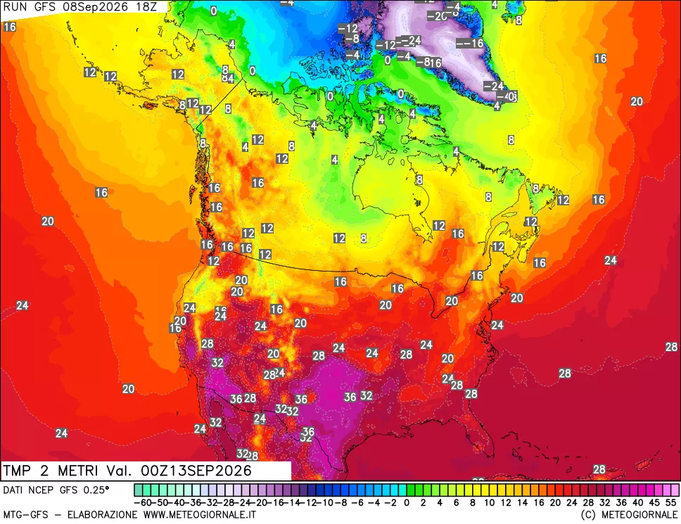 mappa Temp 2 metri