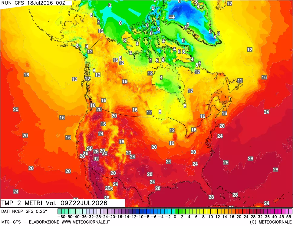 mappa Temp 2 metri