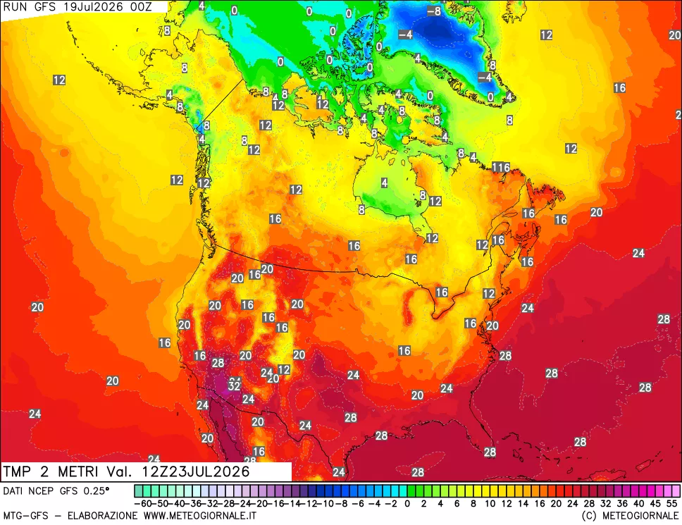 mappa Temp 2 metri