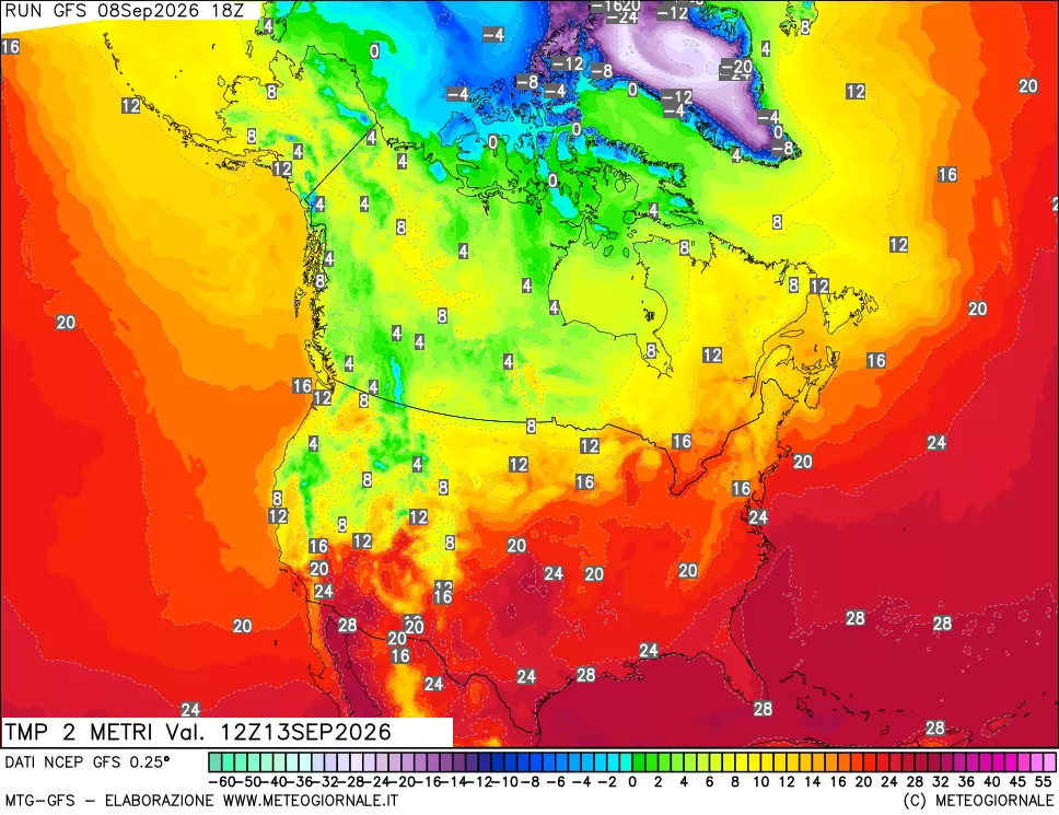 mappa Temp 2 metri