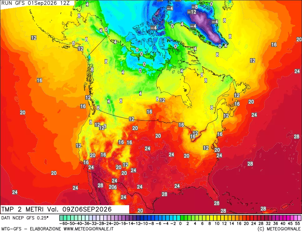 mappa Temp 2 metri