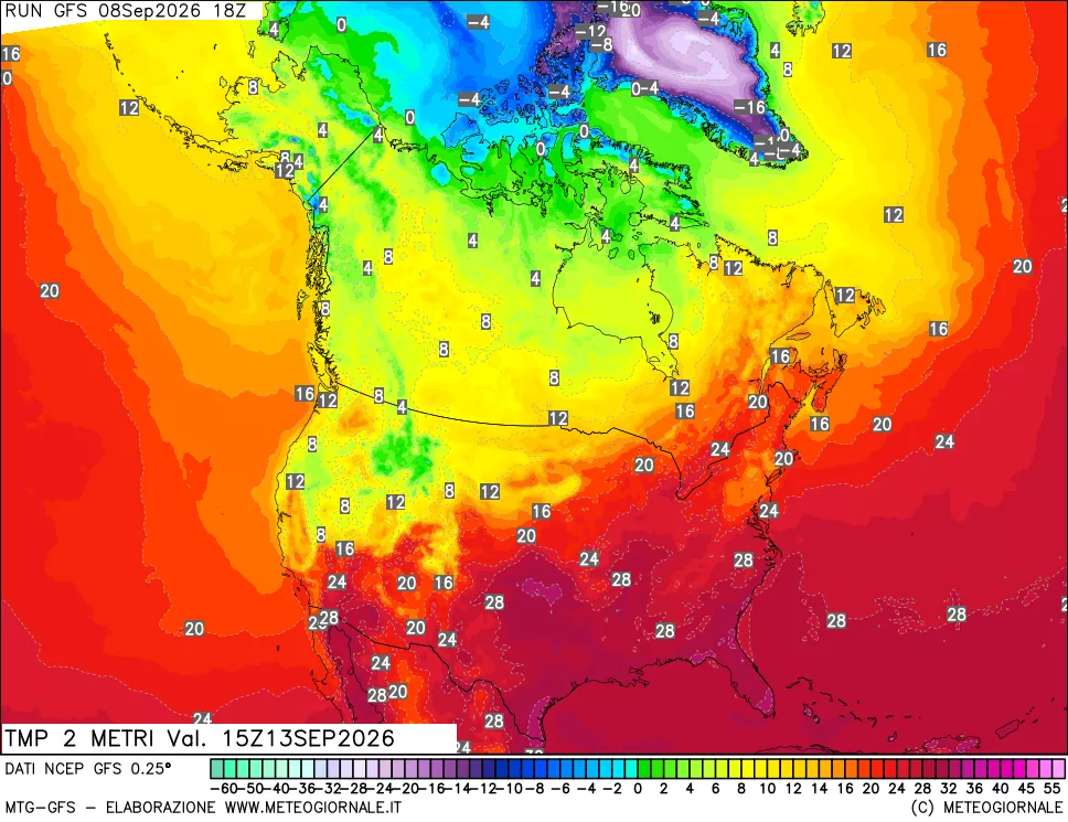 mappa Temp 2 metri