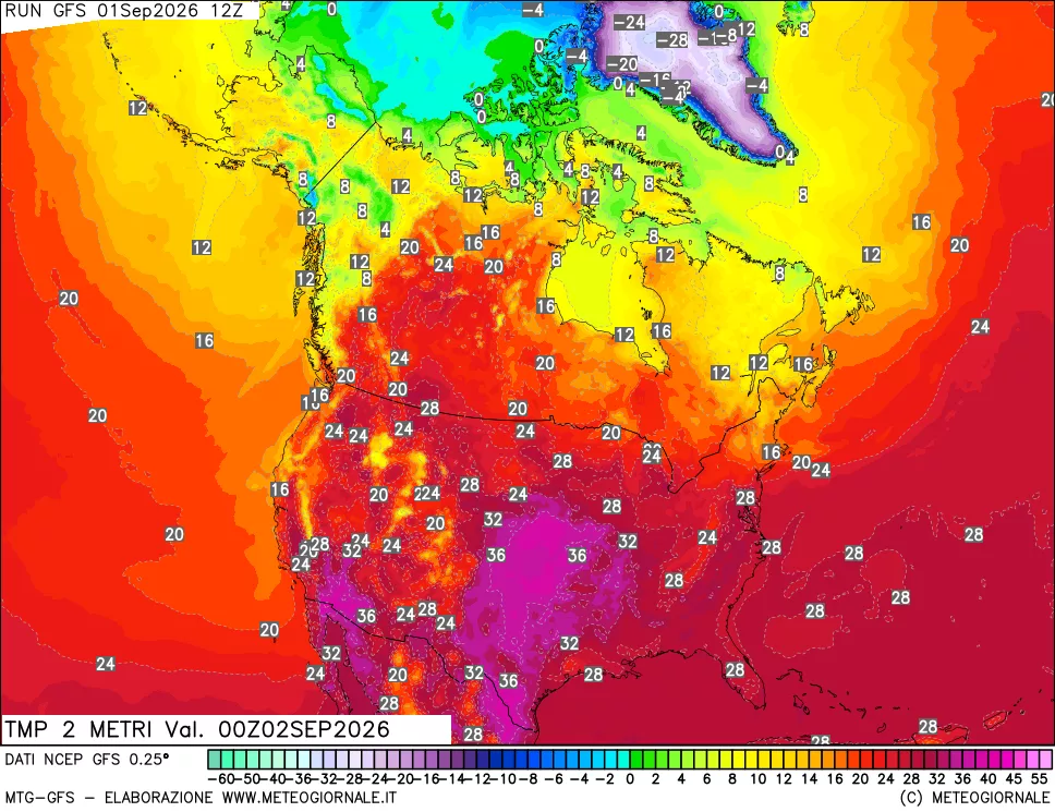 mappa Temp 2 metri